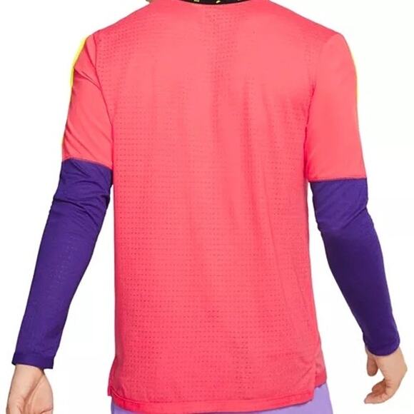 Nike Men’s Dri-Fit Wild Run Reflective Colorblock Long Sleeve Tee Size Medium - Picture 10 of 16